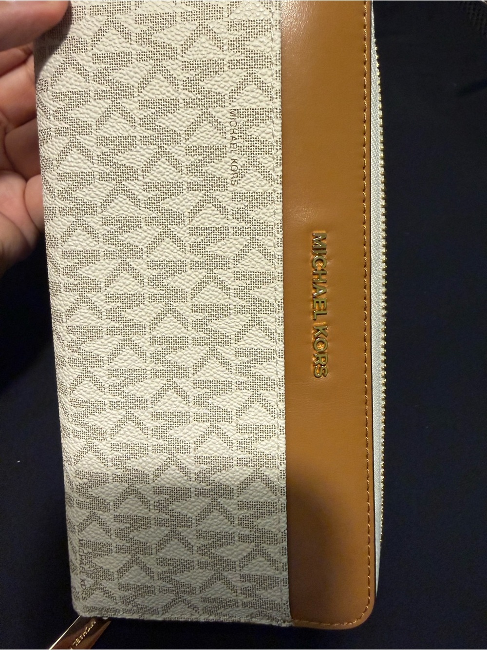 Michael Kors Continental Zip Wallet - Beige & Tan